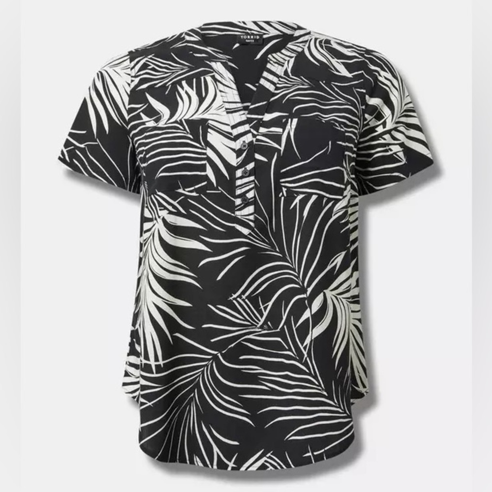 Torrid Harper Challis Short Sleeve Blouse